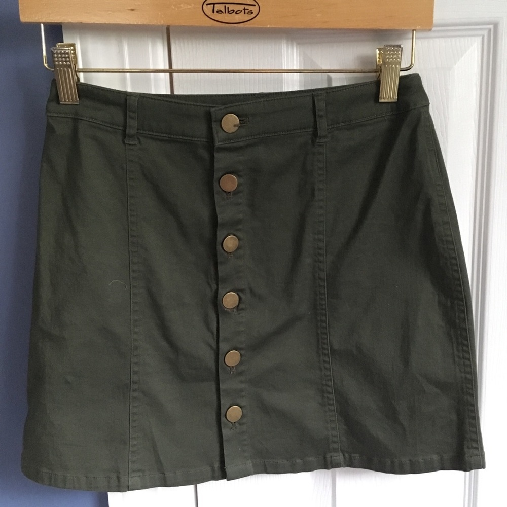 Button Front Skirt